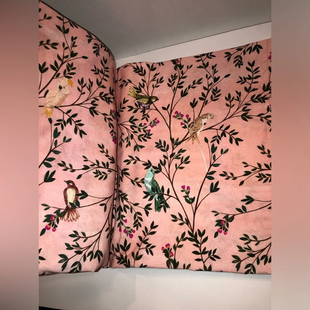 Anthropologie Pink Priyanka Organic Cotton Percale Printed Queen Flat Sheet